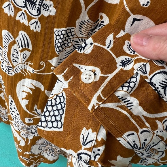 Men's Regular-Fit Floral-Print Popover Camp Shirt, Created for Macy's SIZE LARGE - Picture 4 of 8